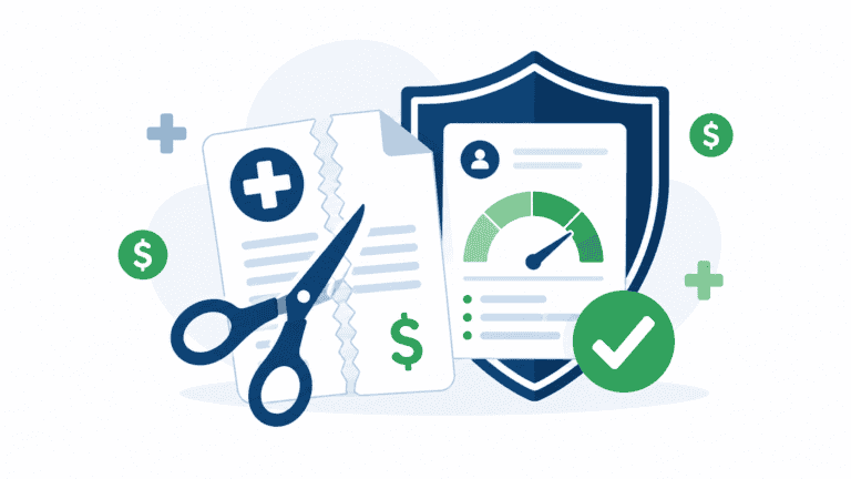 Documentos y escudo de protección para negociar deuda médica.