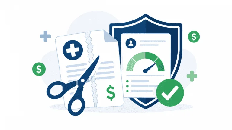 Documentos y escudo de protección para negociar deuda médica.