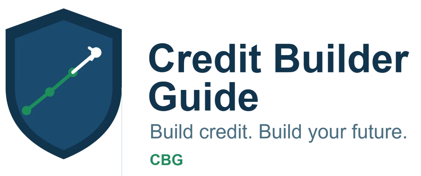 Logo de Credit Builder Guide con escudo y gráfico de crecimiento.